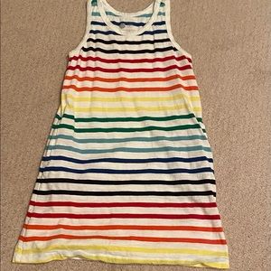 Primary rainbow stripe dress